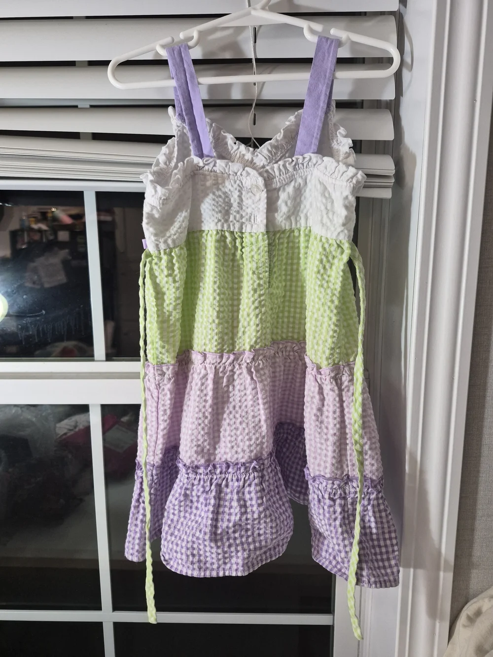 Youngland Lavender & White Girls Sundress